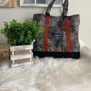 Kavu Black and Rust Geometric Tote